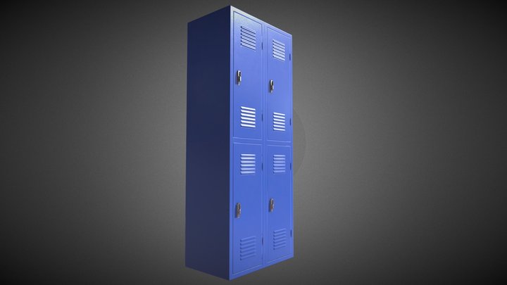 A pair of clean looking lockers 3D Model