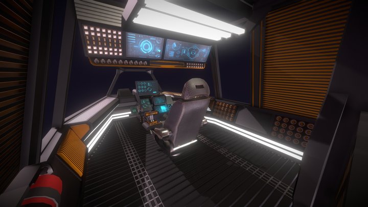 Sci-Fi Fighter Cockpit 3D Model 3D Model