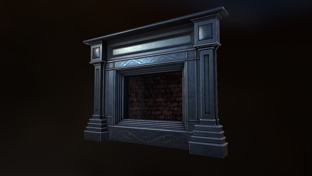 Gothic Fireplace 3D Model