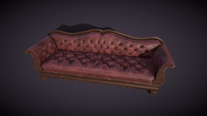 Victorian Leather Sofa 3D Model