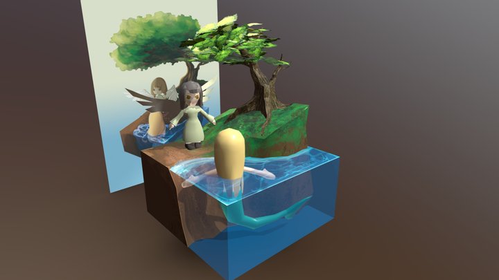 1071448009 楊雅婷 天使與人魚相遇 3D Model