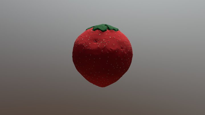 Painted Strawberry 3D Model