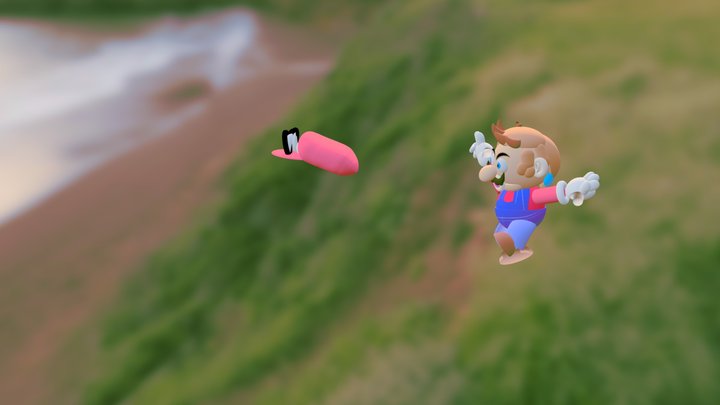 Mario And Cappy From SMO 3D Model