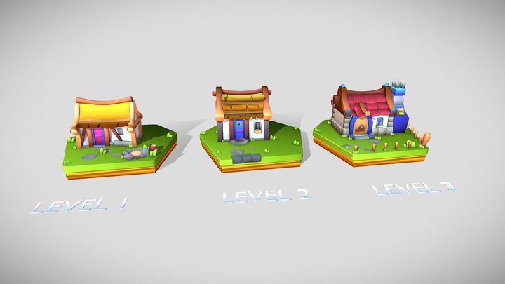 mobile game house level 3D Model