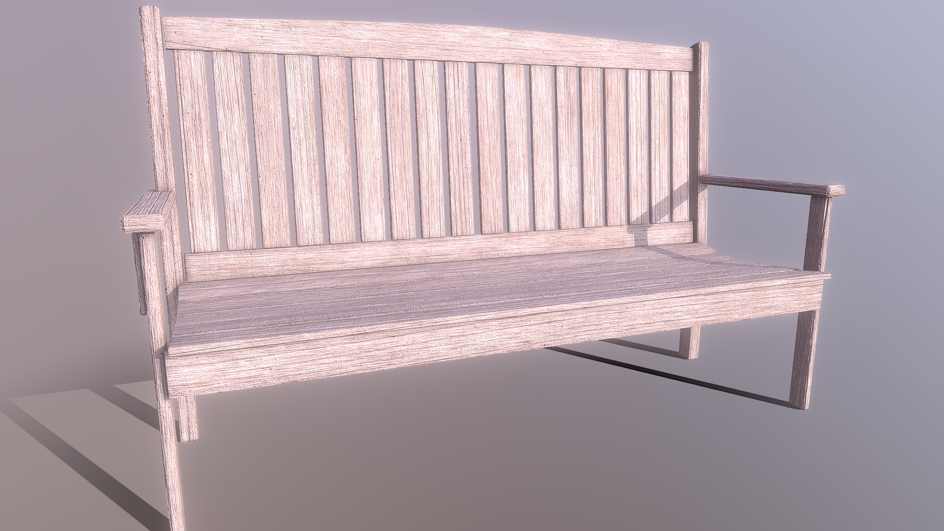 3D model Superfuntimes Simple Deck Bench! - This is a 3D model of the Superfuntimes Simple Deck Bench!. The 3D model is about a bench in a room.
