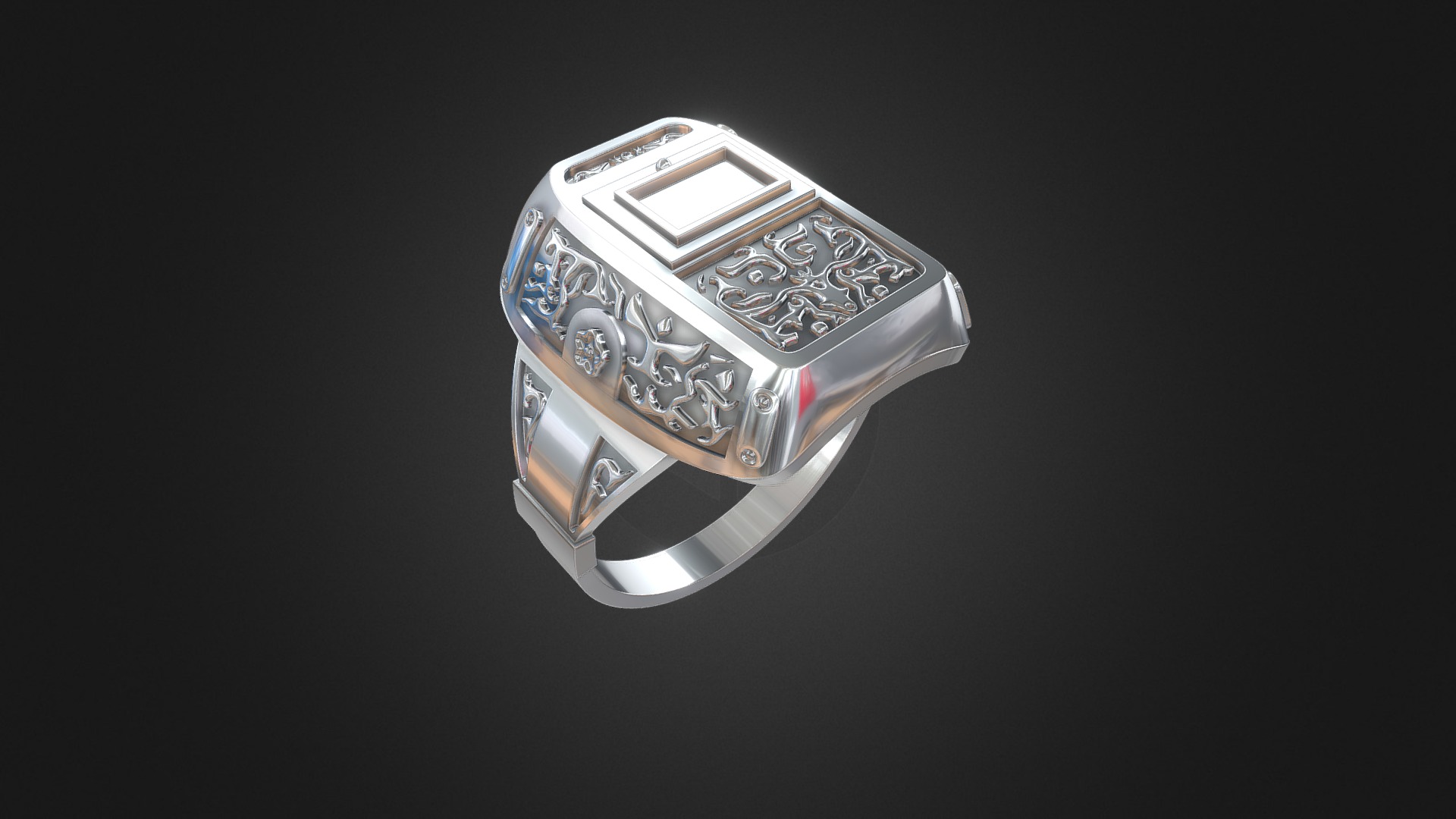 3D model 1000 – Ring - This is a 3D model of the 1000 - Ring. The 3D model is about a silver and black car.