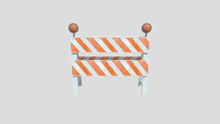 Realistic Road Barrier 3D Model