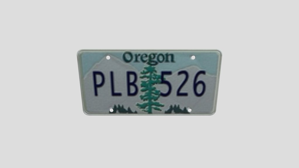 Oregon Licence Plate Pl
