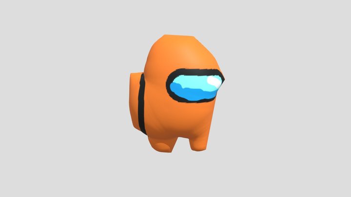 Orange Among Us Character 3D Model