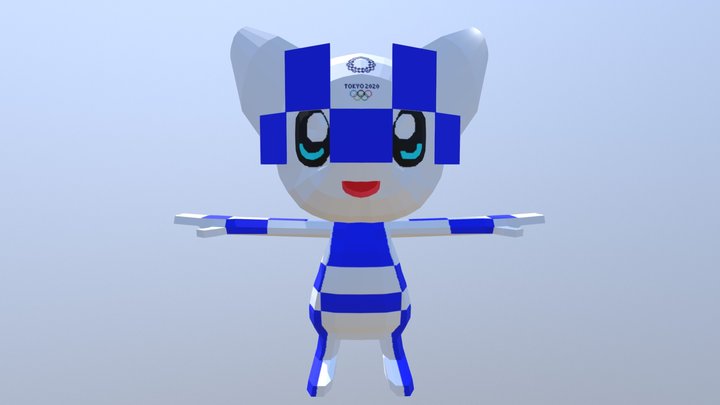 Tokyo 2020 Blue Mascot 3D Model