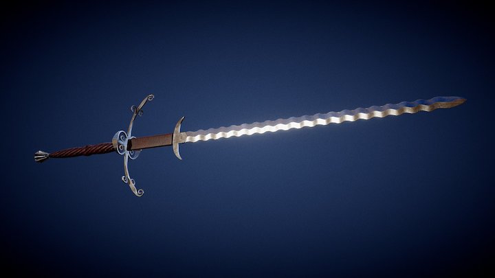 Flamberge Sword 3D Model