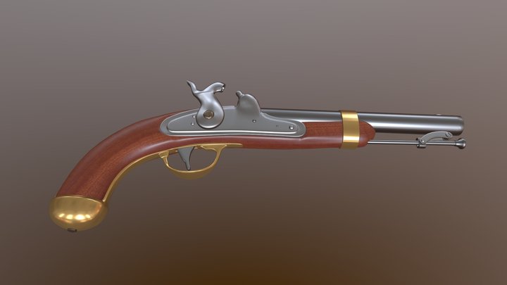 Pistol by H. Aston. 1842 3D Model