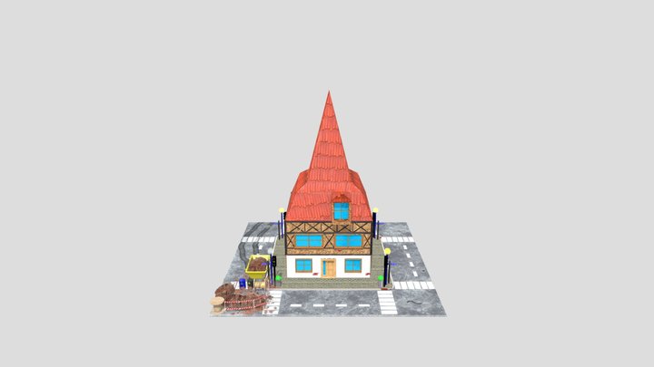 Casa tipo Alemana de tres plantas 3D Model