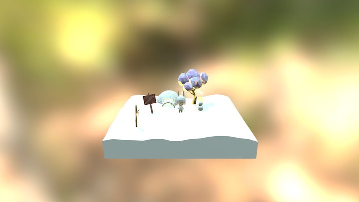 snowland with bunny 3D Model