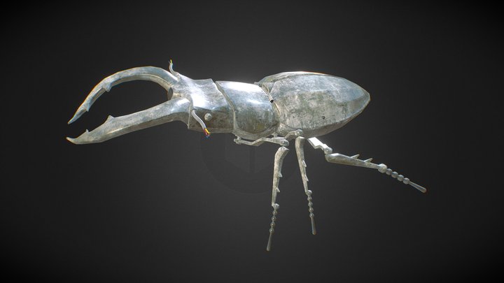 Metal Stag Beetle 3D Model