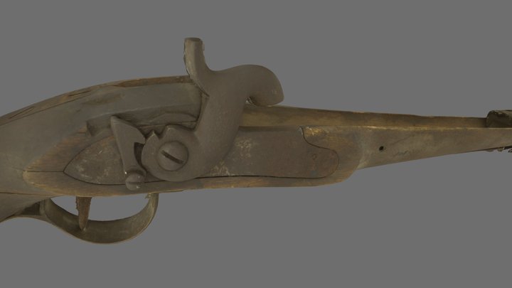 Pistol 19th century. Sweden 3D Model