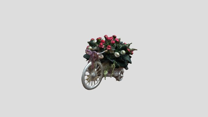 Artificial Flower Basket ( 3D Raw Scan ) 3D Model