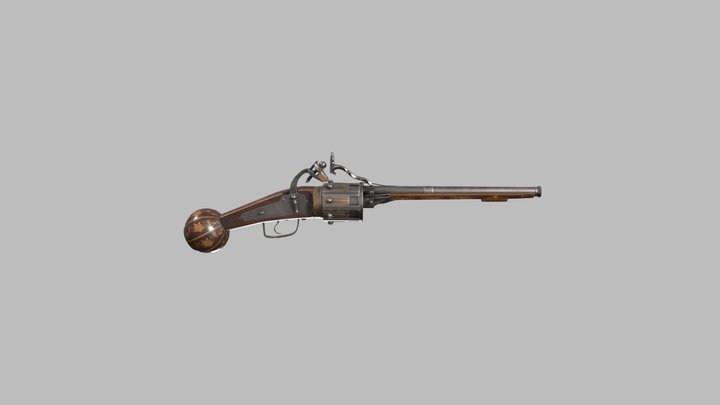 Pistol revolver 3D Model