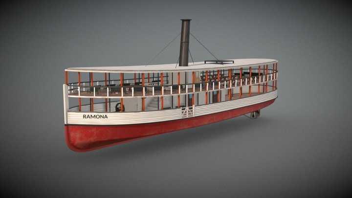 Ramona Steam boat 3D Model