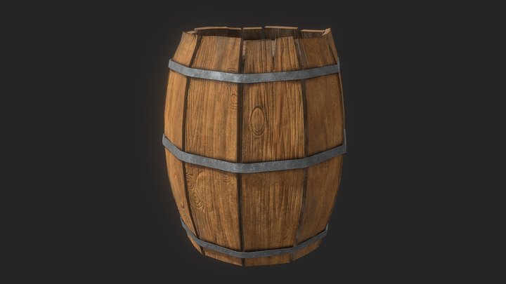 barril  Low-poly 3D model for game 3D Model