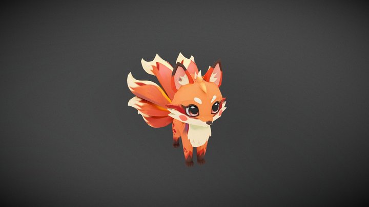 GA Free_054_Stylized Multi-Tailed Fox Spirit