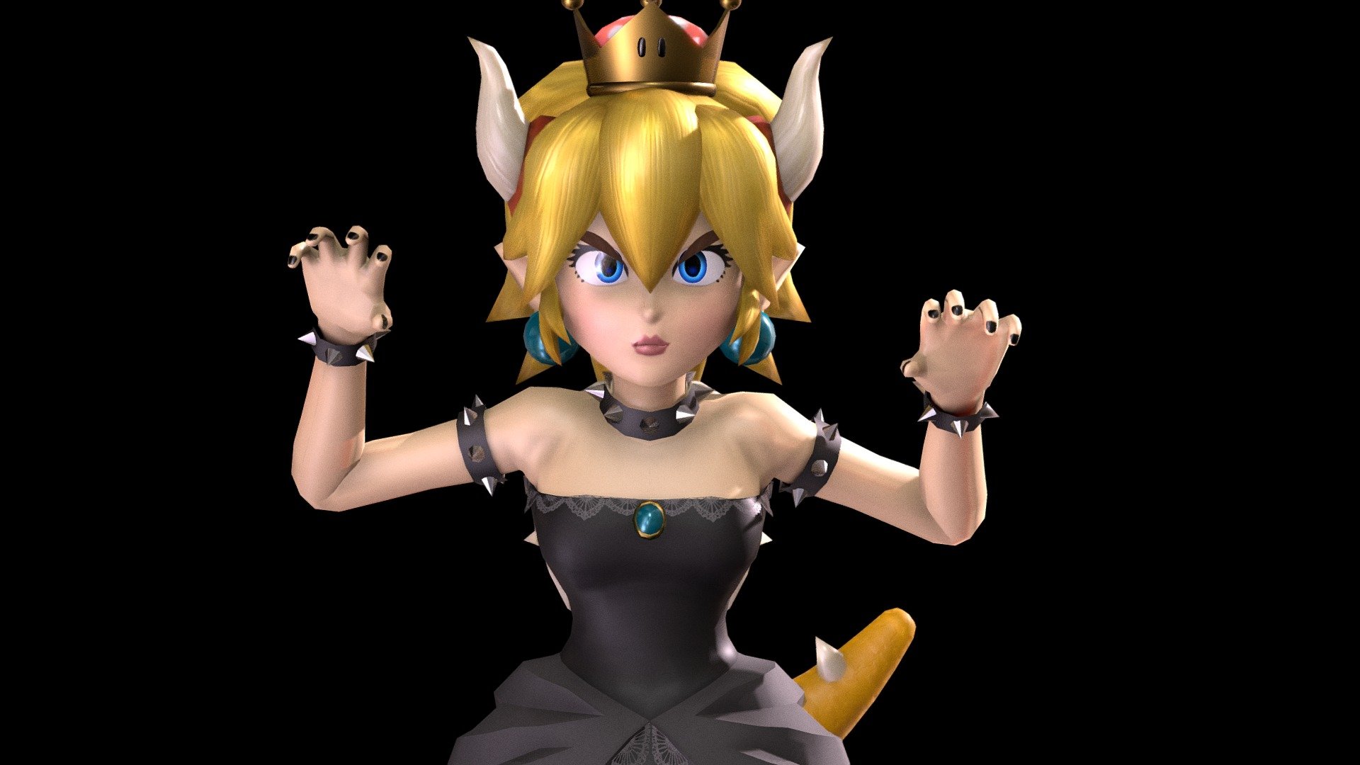 Bowsette (Rigged) Buy Royalty Free 3D model by Mike BlueG (mikeblueg) [04013ad] Sketchfab Store