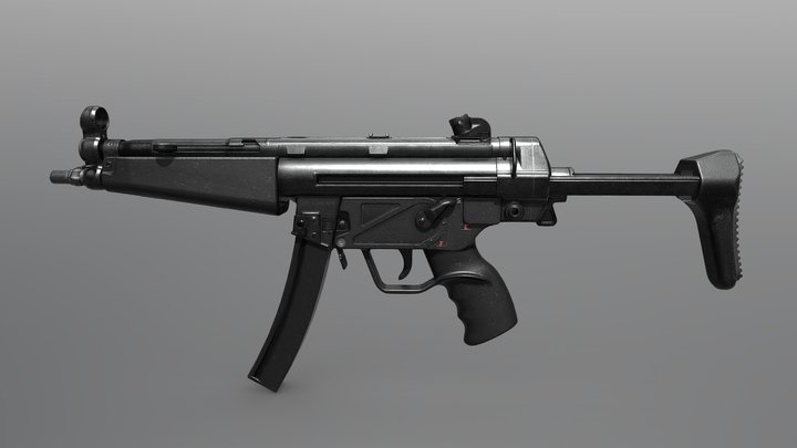 MP5 (A3) lowpoly Game Ready 3D Model