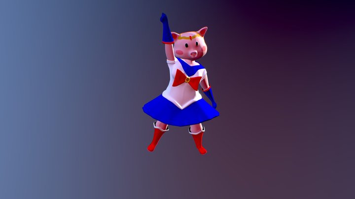 Sailor Pig 3D Model