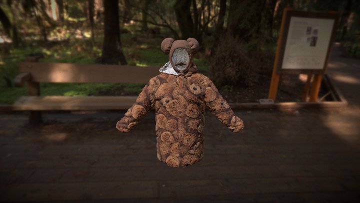 Oversize Sherpa Jacket and Hat 3D Model