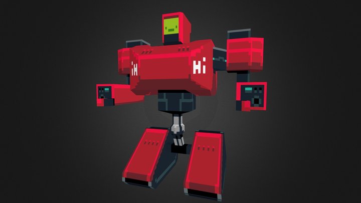 LowPoly Hi-Bot 3D Model