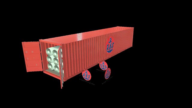 40 Ft Container Unpacking 3D Model