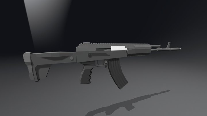 Ak-12 545x39mm low poly 3D Model