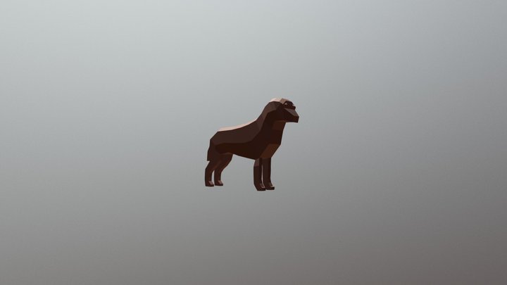 Low Poly Dog 3D Model