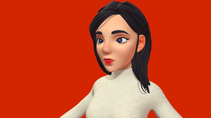 Young lady from east asian 3D Model