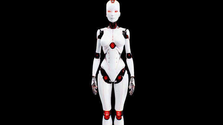Humanoid female AI robot Sci-Fi 3D Model