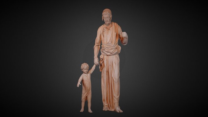 Statua San Giuseppe con Gesù bambino 3D Model