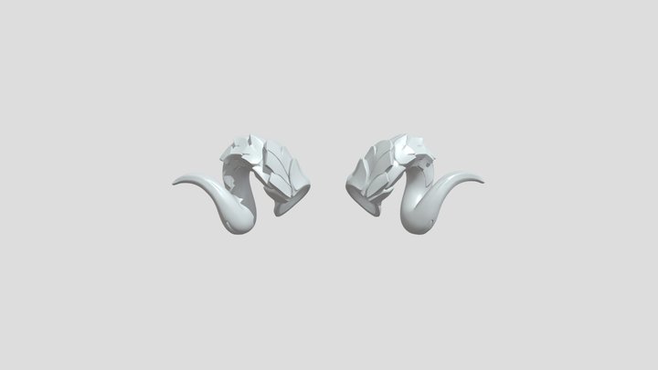 Pair of stylized pink dragon horns