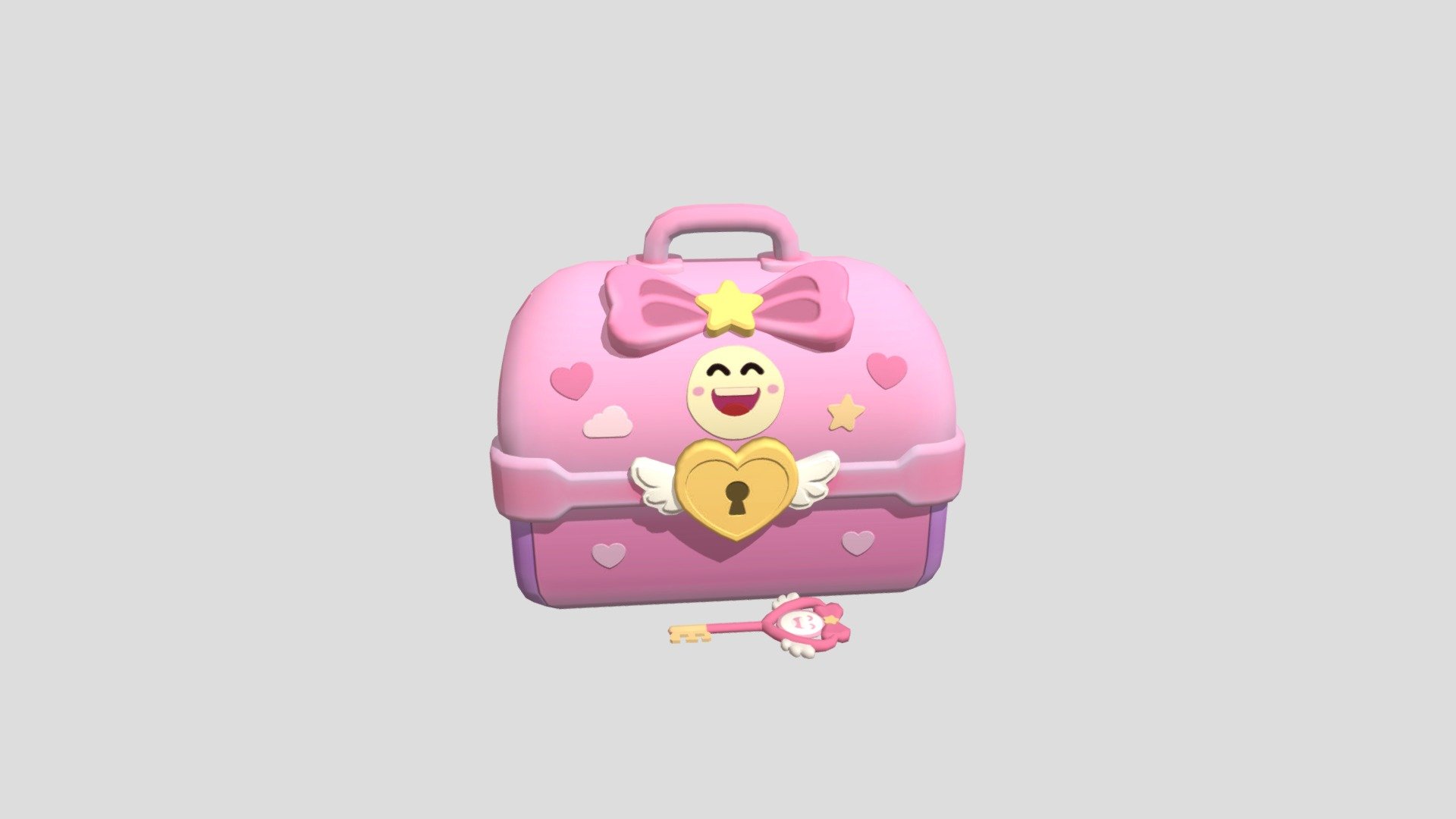 Kawaii Pink Chest & Key (Roblox Asset) - Download Free 3D model by ...
