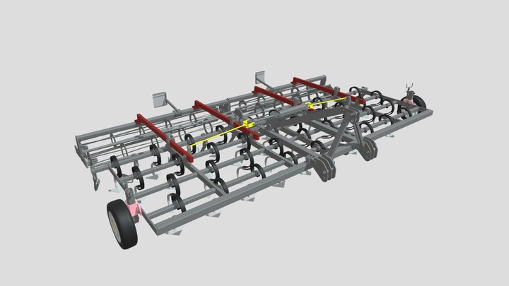 Cultivator working widths 6 metr 3D Model