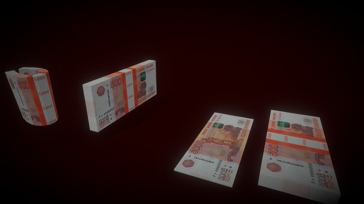 Russian Five Thousand Rubles Banknote 3D Model
