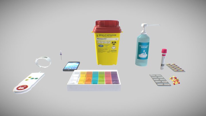 Various objects for a medical Serious Game 3D Model