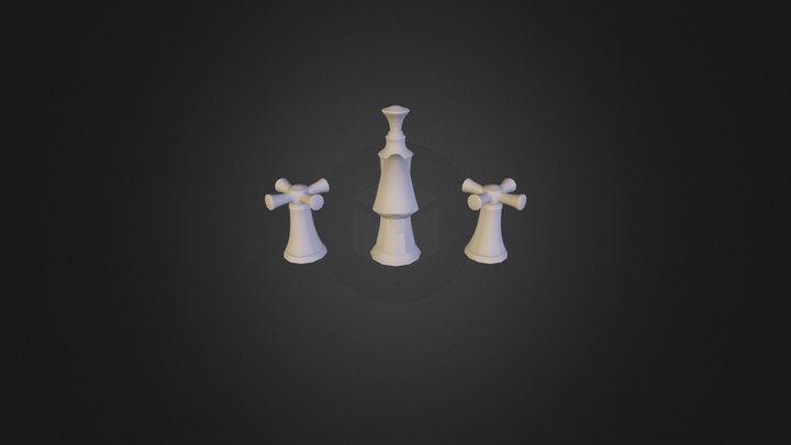 Baliza Two Handle Widespread Lavatory Faucet-Wit 3D Model