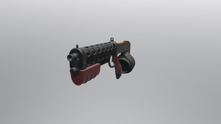 Retro futurist bullpup shotgun 3D Model