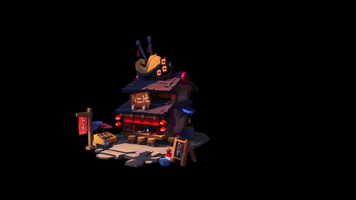 Japanese Streed Food 3D Model
