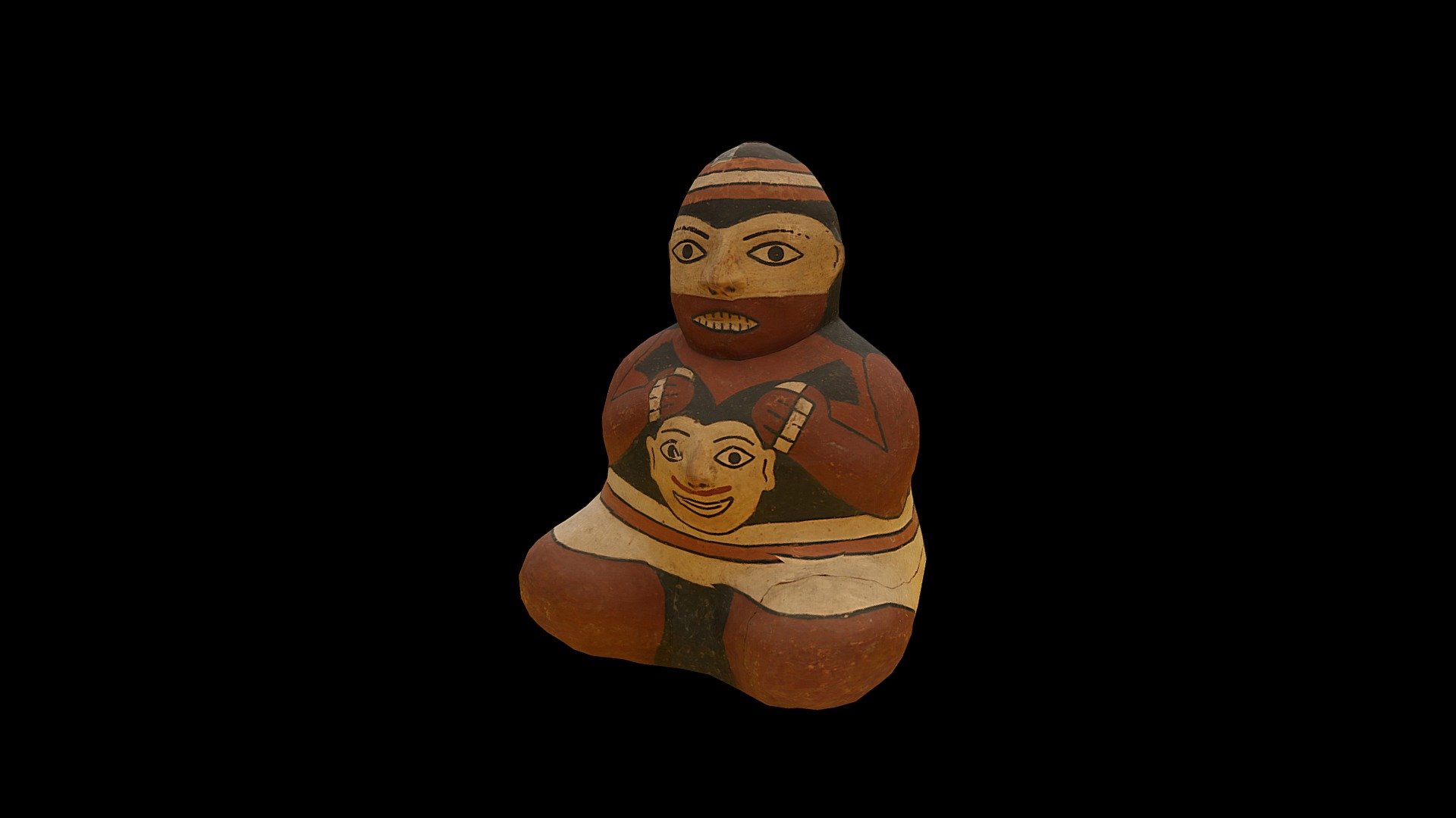 Botella antropomorfa de estilo Nazca.