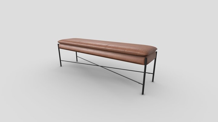Kara Cushioned X Bench 3D Model