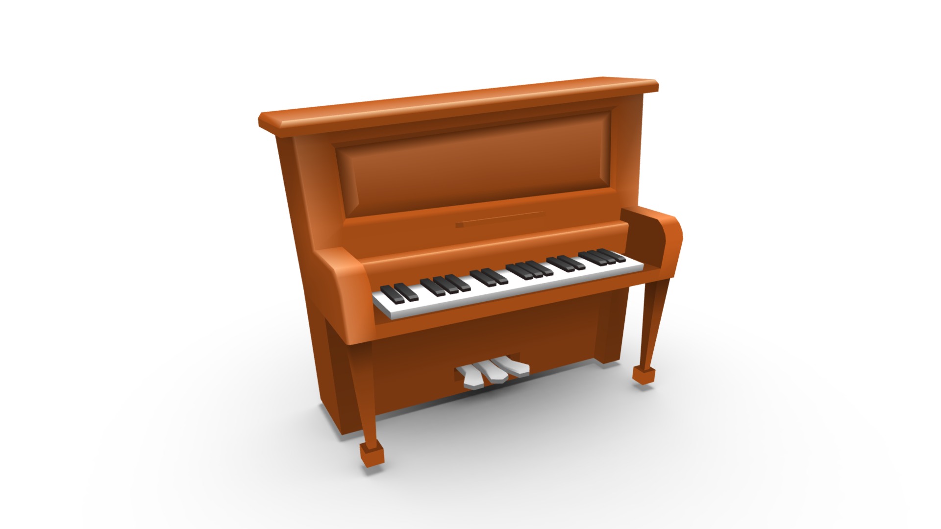 3D model vert Coloured Piano - This is a 3D model of the vert Coloured Piano. The 3D model is about a wooden chair with a keyboard.