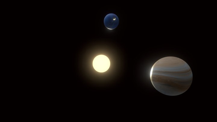 Kepler-1625 planetary system 3D Model