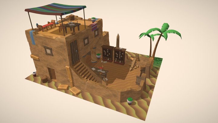 Scroll Writer's House 3D Model