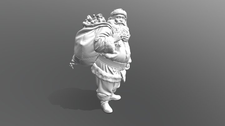 Santa with Gifts 3D Model